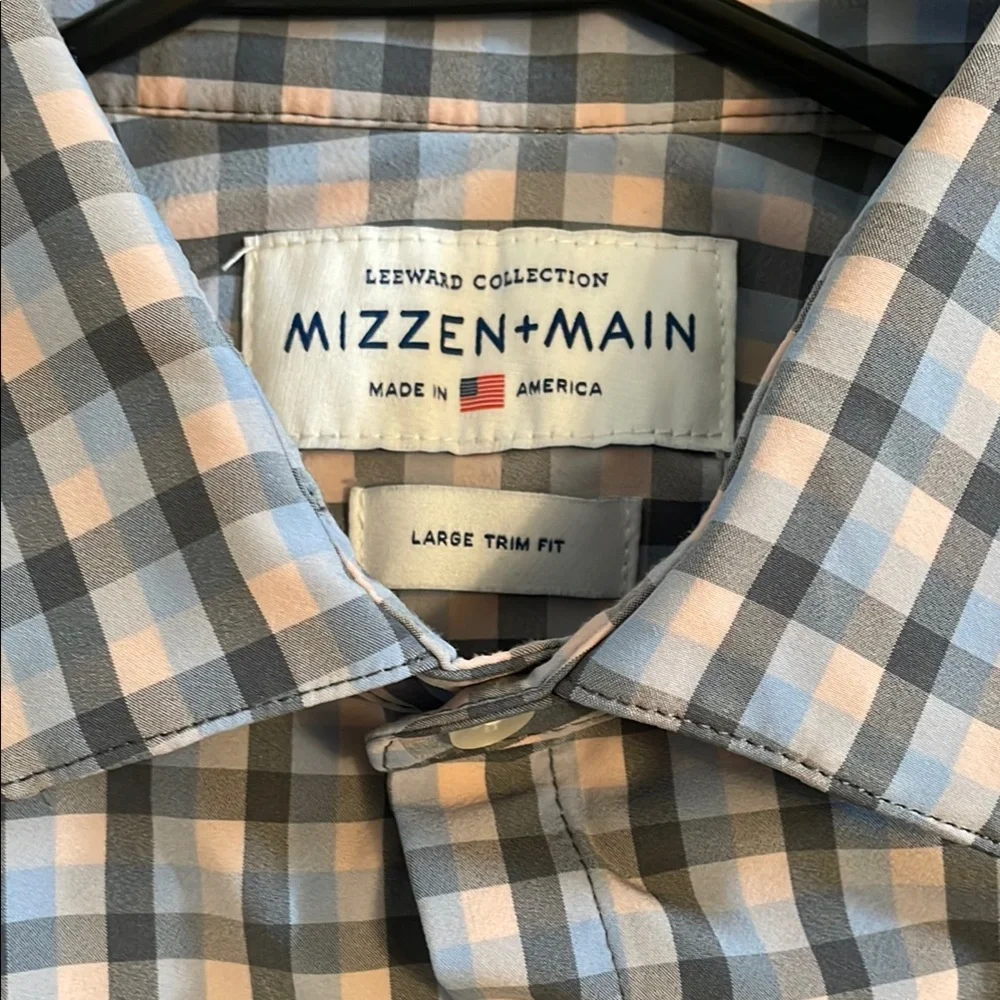 Mizzen+Main Blue, Light Pink and Grey Performance Dress Shirt Versatile Elegance - Picture 2 of 3